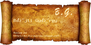 Bőjti György névjegykártya